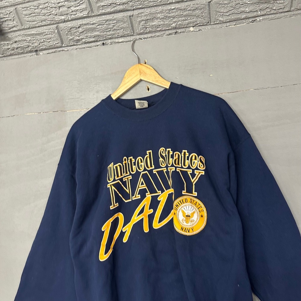MJ Soffe United States Navy Dad Sweatshirt Crewneck Pullover Navy XL‎
